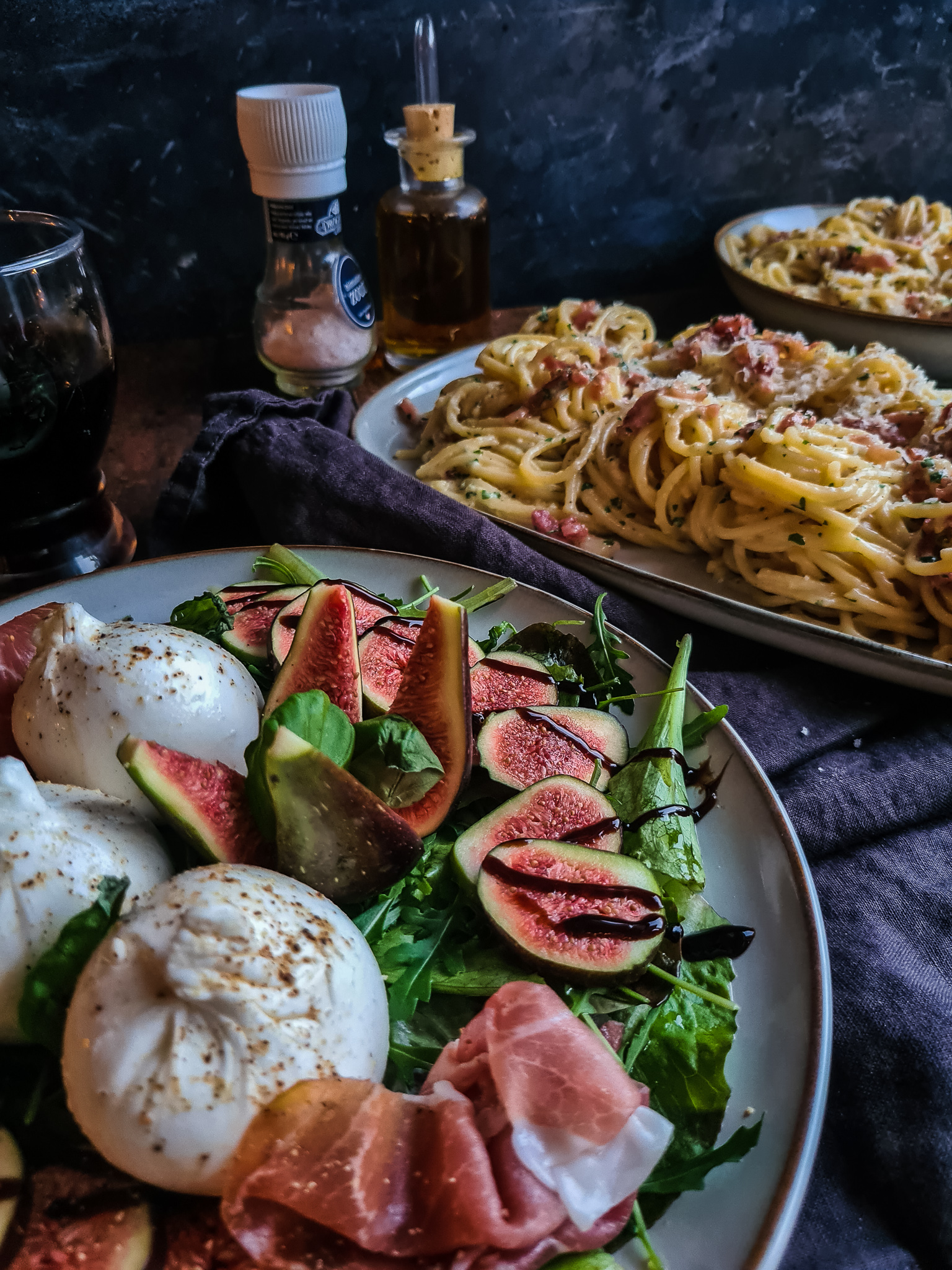 Lekker met een burratini salade met verse vijgen