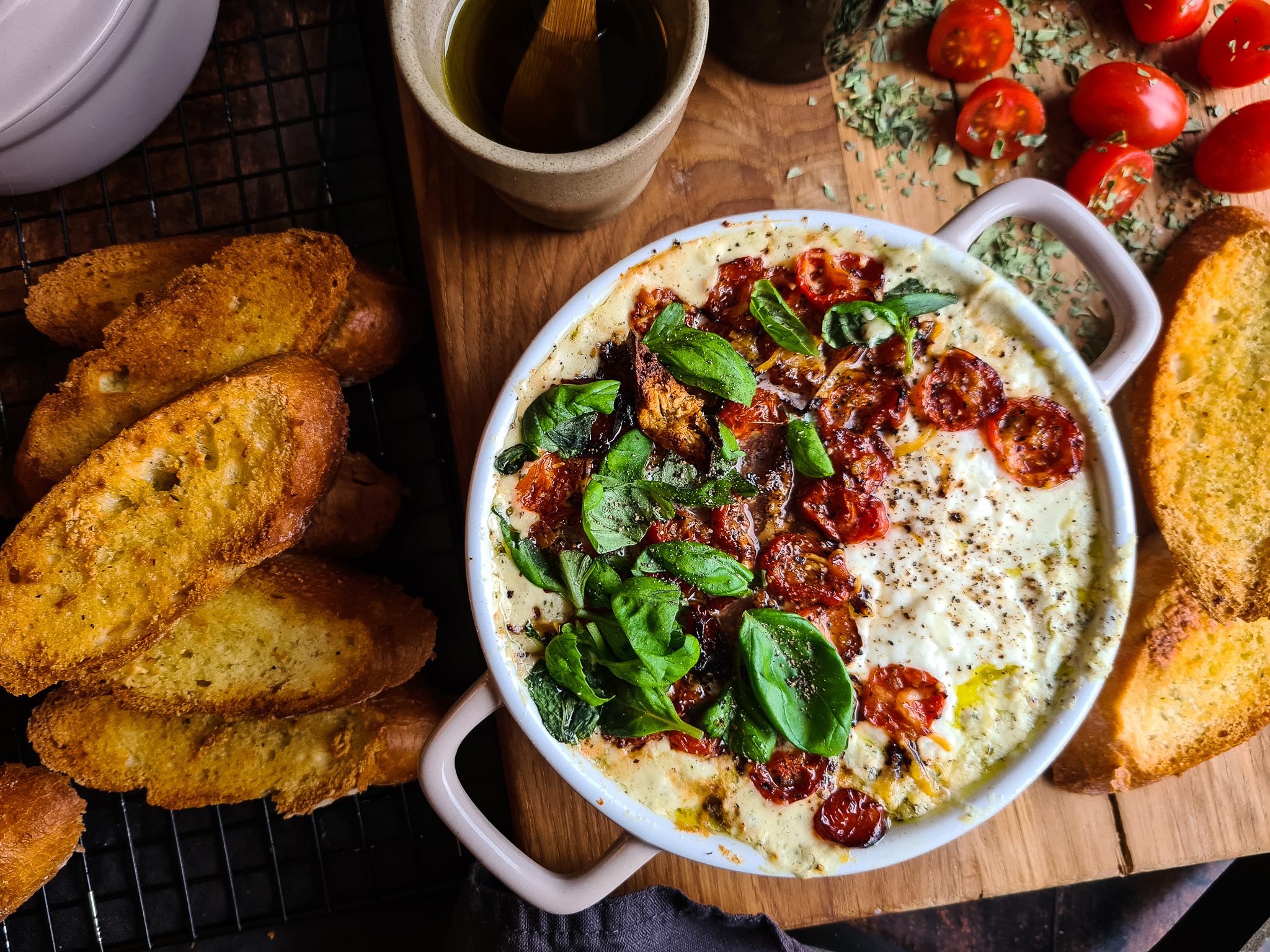 Creamy cheese dip met burrata