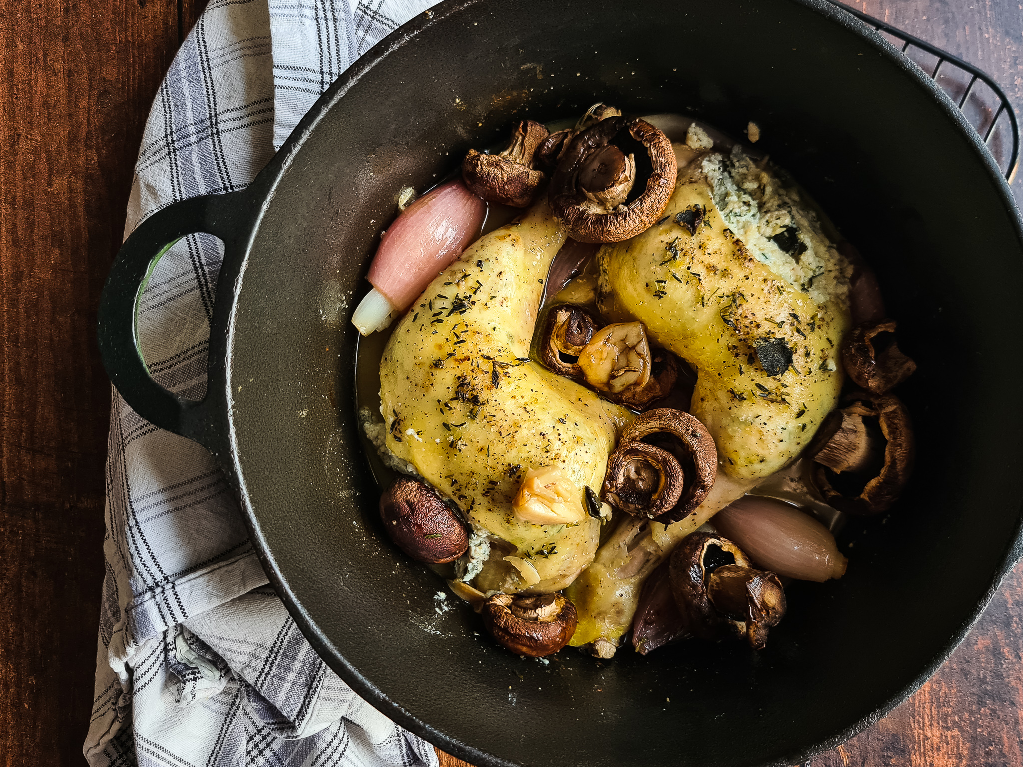 Stuffed kippetjes met ricotta, kruiden en knoflook