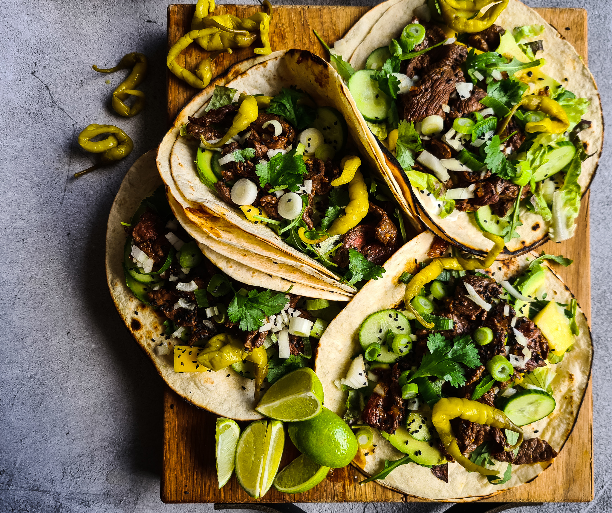 Korean bulgogi barbecue taco's