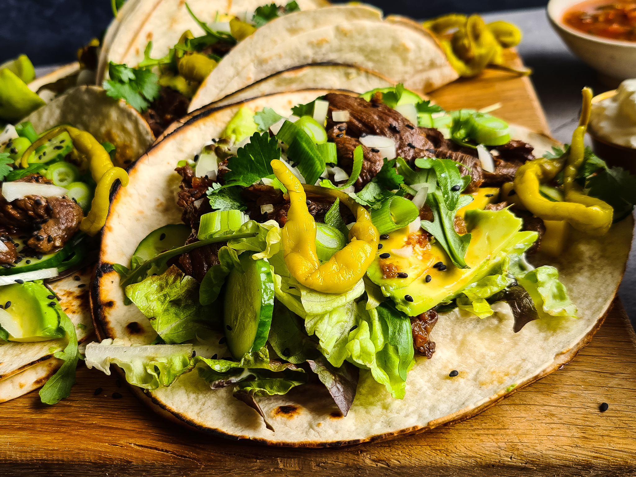 Korean bulgogi barbecue taco's