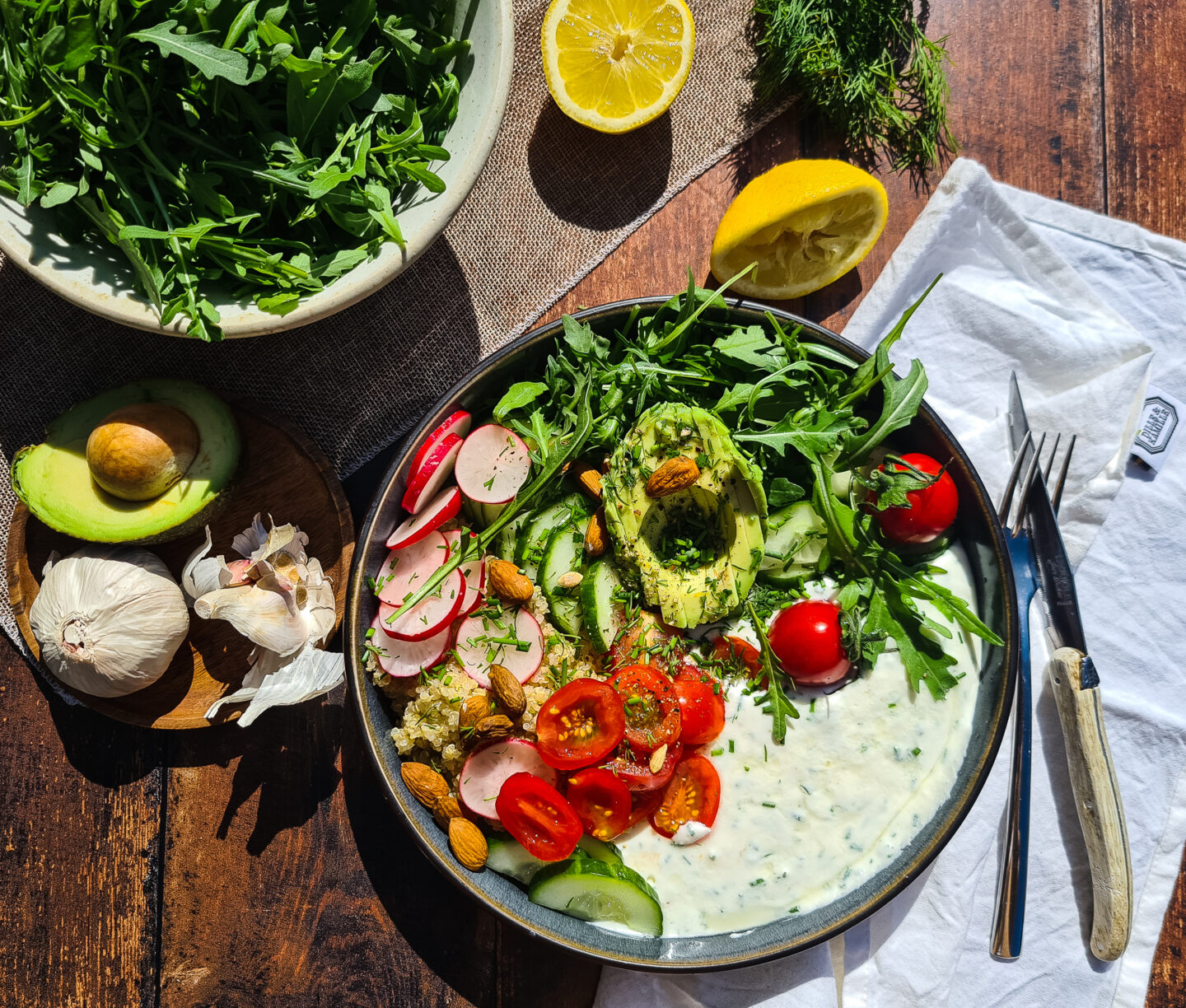 whipped feta lunch bowl