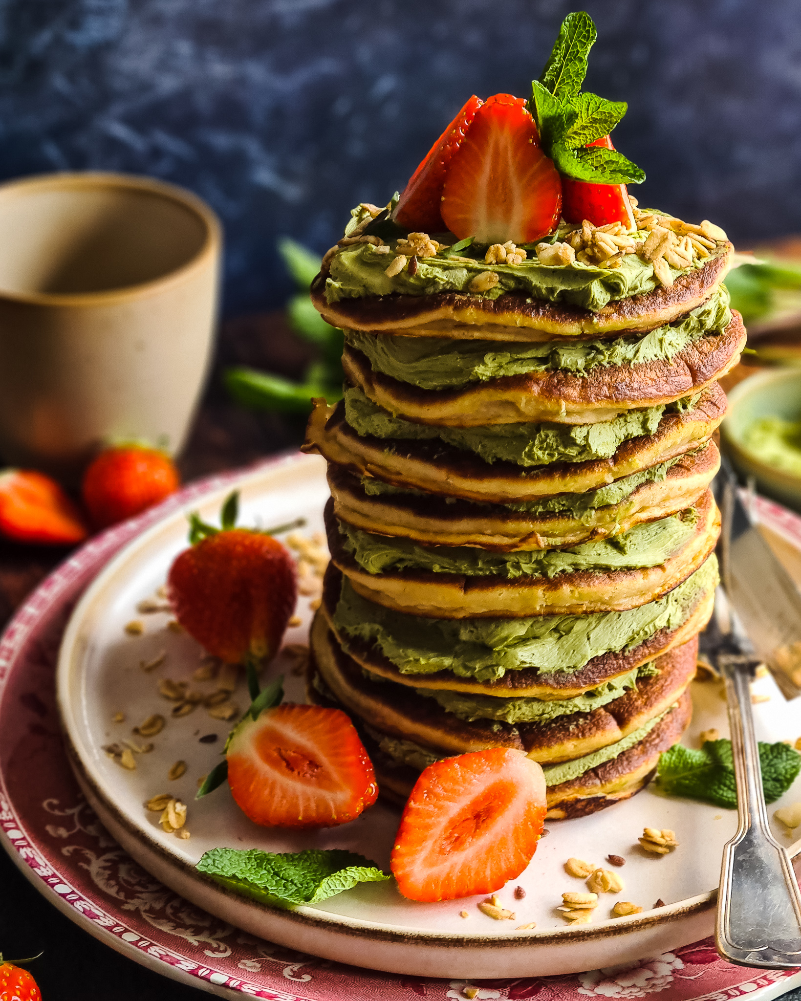 Matcha Cheesecake Bananenpannenkoeken