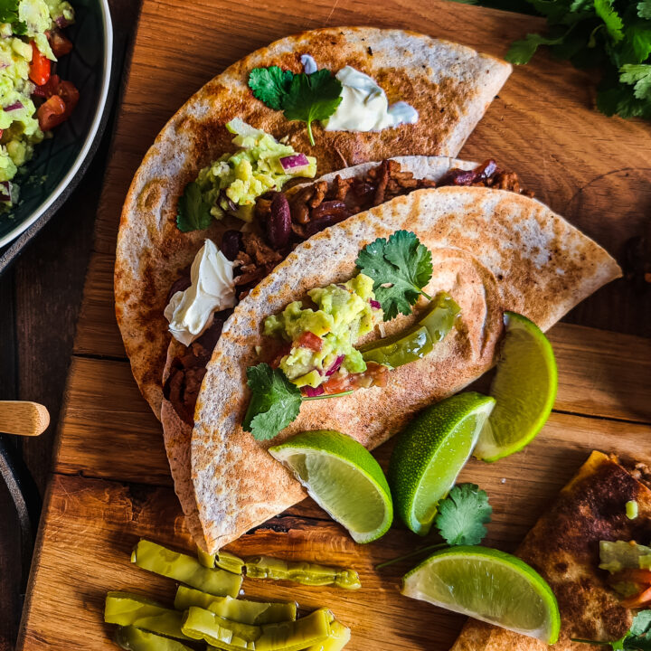 Chipotle Kidney Bonen Quesadilla's met Nopales (cactusreepjes)