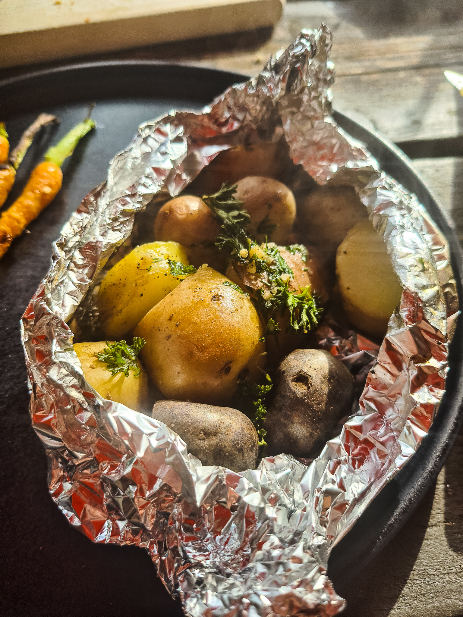 Aardappelpakketjes van de Barbecue