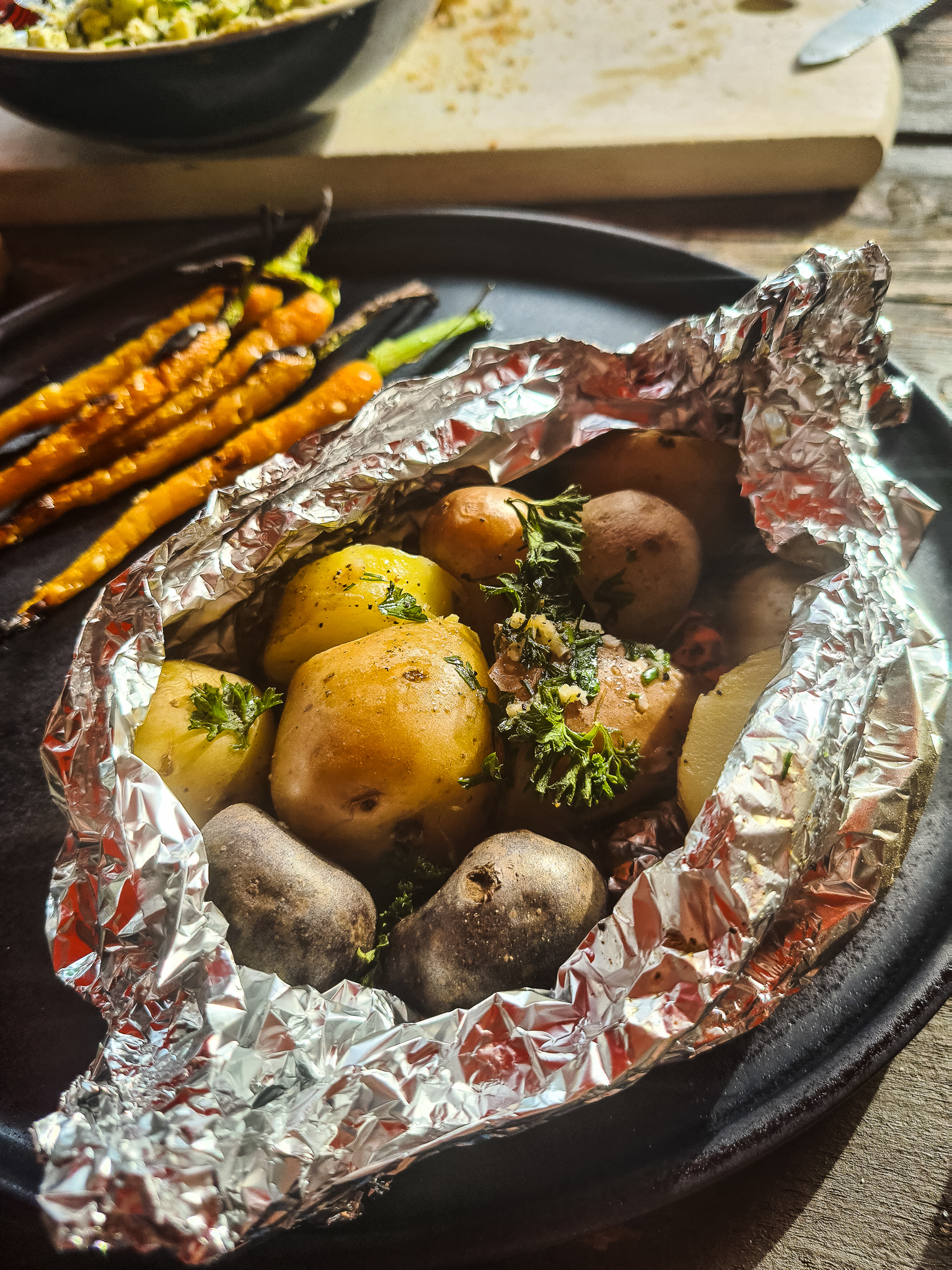 Aardappelpakketjes van de Barbecue