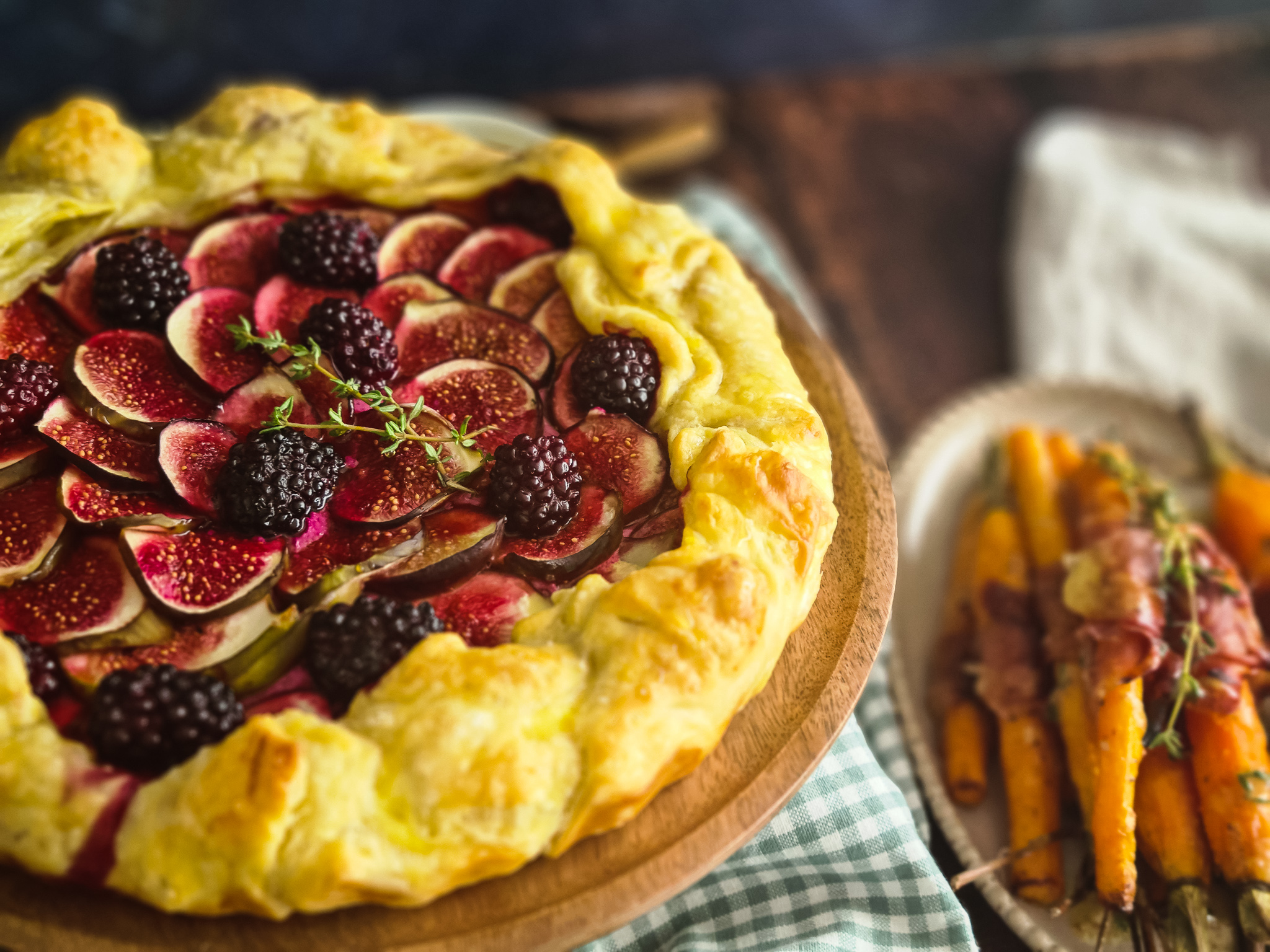 Galette met Vijgen, Geitenkaas Crème, Honing en Tijm