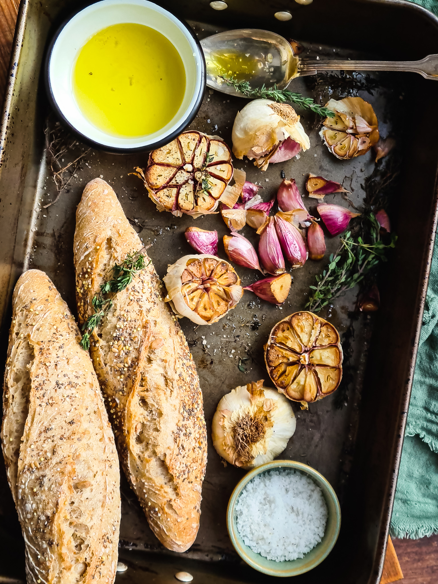 Gepofte knoflook; het beste broodsmeersel!