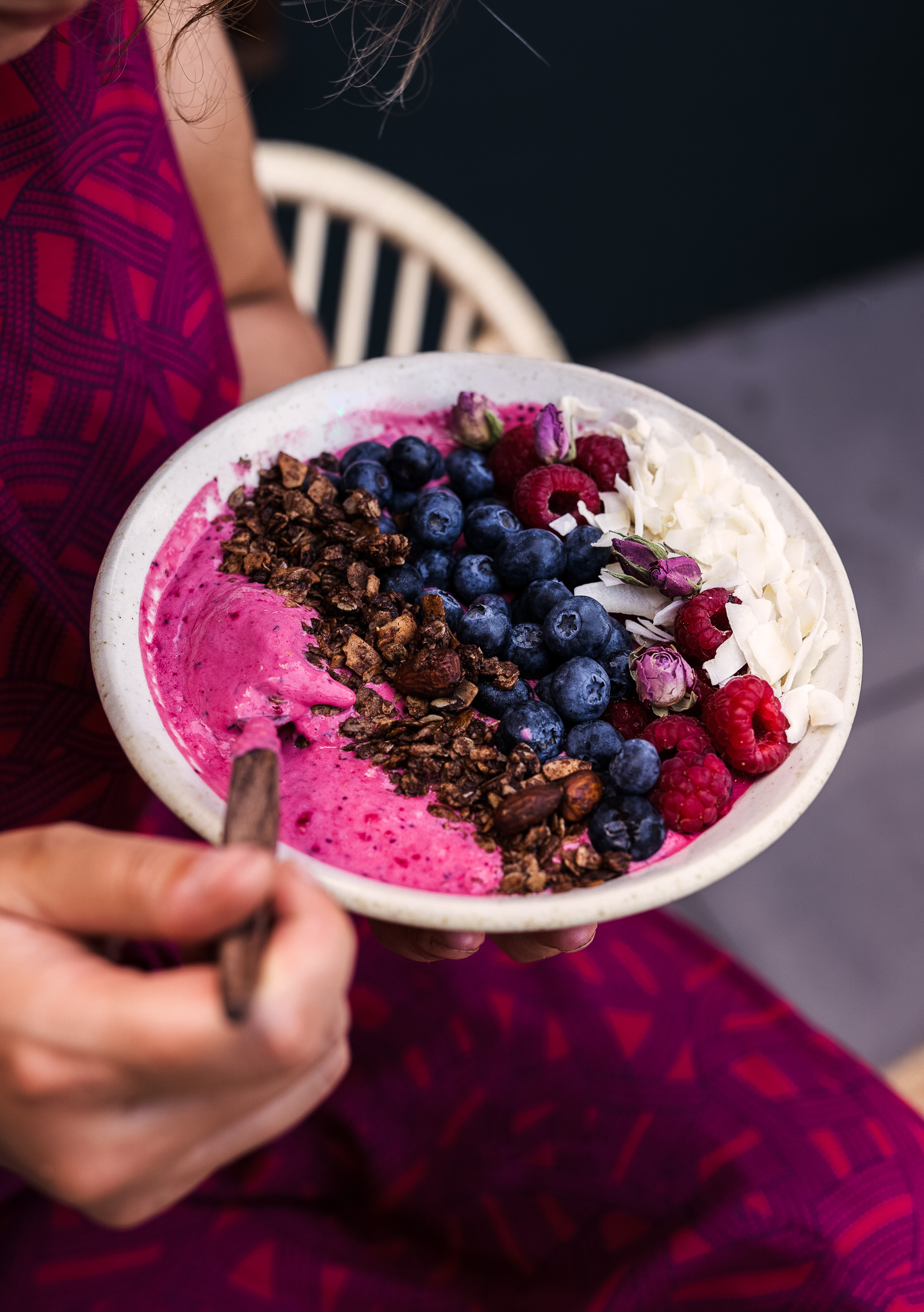 Pink Smoothiebowl met Frambozen