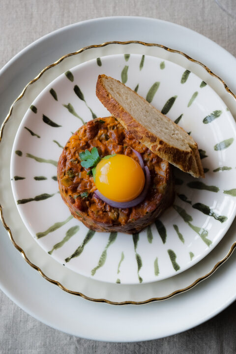 Klassieke Steak Tartare (van hertenbiefstuk)